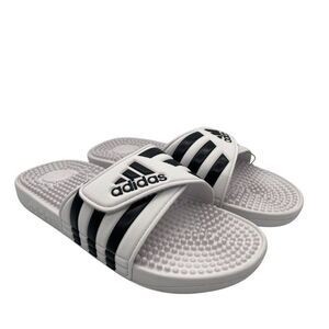 Adidas Adissage F35573 Unisex M6/W7 Slide Sandals Cloud White Core Black Slip On